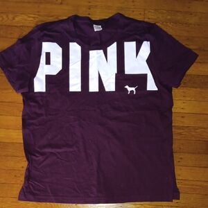 PINK Victoria's Secret Crewneck Tee in Plum